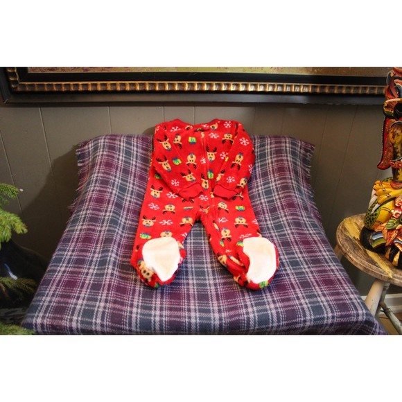 Macy's Footed Onsie Winter Christmas Reindeer Size 24M - Picture 3 of 10